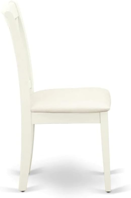 East West Furniture DOCL7-LWH-C 7 Piece Kitchen Table & Chairs Set Consist of a Rectangle Dining Table with Butterfly Leaf and 6 Linen Fabric Dining Room Chairs, 42x78 Inch, Linen White