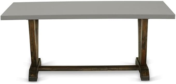 East West Furniture VT797 V-Style Kitchen Table - a Rectangle Dining Table Top with Stylish Legs, 40x72 Inch, Multi-Color