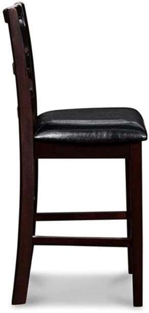 New Classic Furniture Gia 5-Piece Round Counter Height Set with 1 Dining Table and 4 Chairs, 42", Ebony