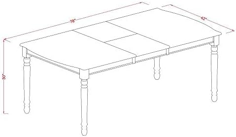 East West Furniture DOKE9-BCH-W 9 Piece Dining Room Table Set Includes a Rectangle Wooden Table with Butterfly Leaf and 8 Kitchen Dining Chairs, 42x78 Inch, Black & Cherry