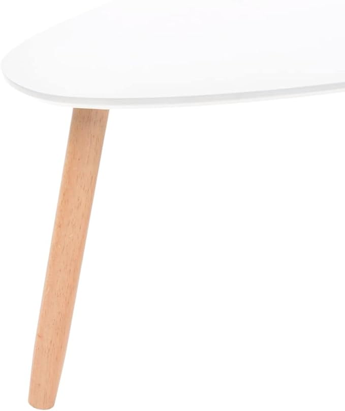 vidaXL Nesting Coffee Table 2 pcs, Side Tables with Solid Pine Wood Legs, Scandinavian Style End Table for Living Room, White