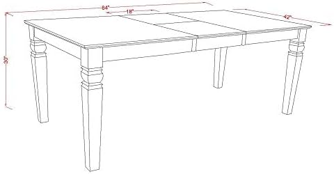 East West Furniture LGIP5-LWH-W 5 Piece Dining Room Table Set Includes a Rectangle Kitchen Table with Butterfly Leaf and 4 Dining Chairs, 42x84 Inch, Linen White