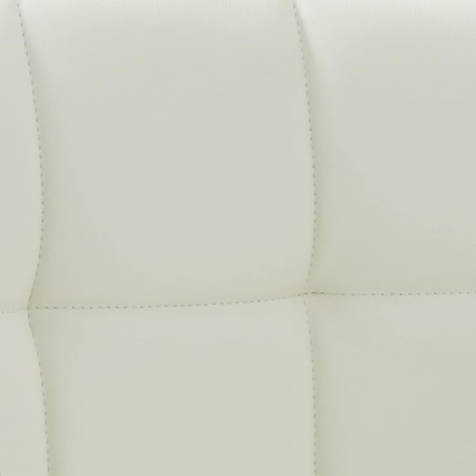 AC Pacific Contemporary Adjustable Swivel Kitchen Bar Stool Chair with Cushion and Armrest, 24"-33", White ACBS15 Daisy White Square