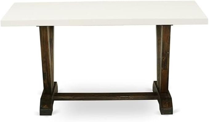 East West Furniture VT726 V-Style Dining Table - a Rectangle Wooden Table Top with Stylish Legs, 36x60 Inch, Multi-Color