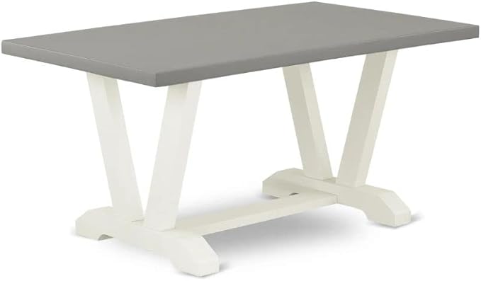East West Furniture VT096 V-Style Mid-Century Modern Dining Table - a Rectangle Wooden Table Top with Stylish Legs, 36x60 Inch, Multi-Color