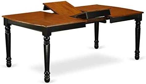 East West Furniture DOPL9-BCH-W 9 Piece Dining Room Table Set Includes a Rectangle Wooden Table with Butterfly Leaf and 8 Kitchen Dining Chairs, 42x78 Inch, Black & Cherry