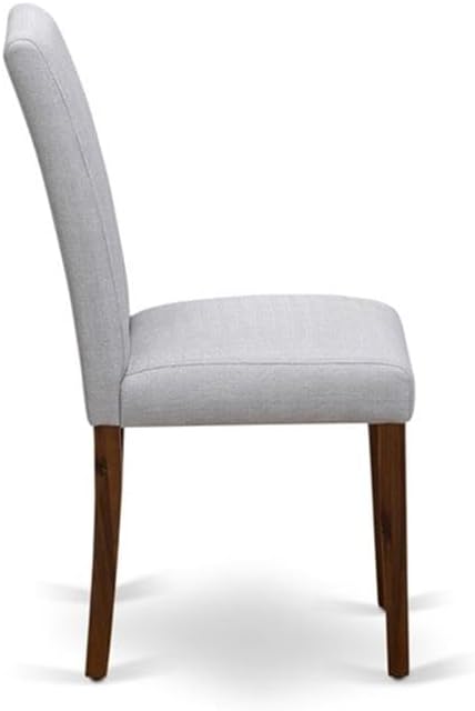 East West Furniture ANAB5-AWA-05 5 Piece Kitchen Table & Chairs Set Contains a Round Dining Room Table with Pedestal and 4 Upholstered Chairs, 36x36 Inch, Antique Walnut