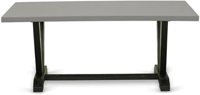 East West Furniture VT697 V-Style Modern Kitchen Table - a Rectangle Dining Table Top with Stylish Legs, 40x72 Inch, Multi-Color