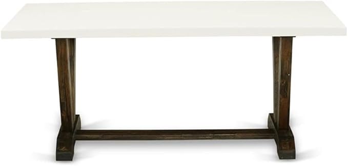 East West Furniture VT727 V-Style Kitchen Table - a Rectangle Dining Table Top with Stylish Legs, 40x72 Inch, Multi-Color