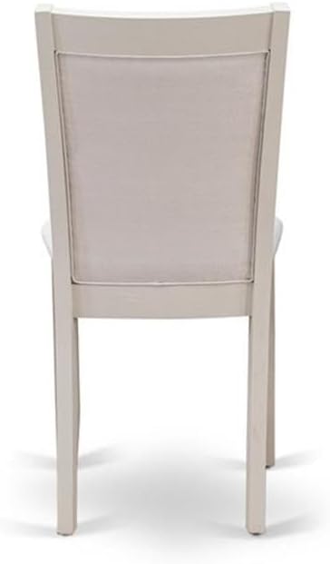 East West Furniture X097MZ001-5 5 Piece Dining Table Set for 4 Includes a Rectangle Kitchen Table with X-Legs and 4 Cream Linen Fabric Parsons Dining Chairs, 40x72 Inch, Multi-Color