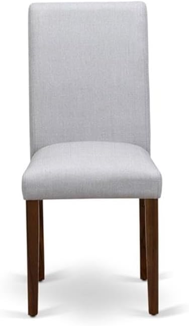 East West Furniture ANAB3-AWA-05 3 Piece Modern Dining Table Set Includes a Round Kitchen Table with Pedestal and 2 Parson Dining Chairs, 36x36 Inch, Antique Walnut