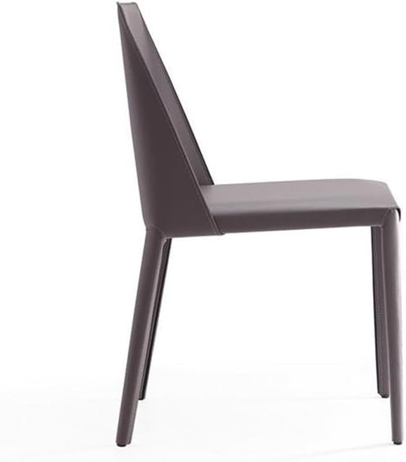 Manhattan Comfort Paris Grey Saddle Leather Dining Chair (Set of 4), Grey