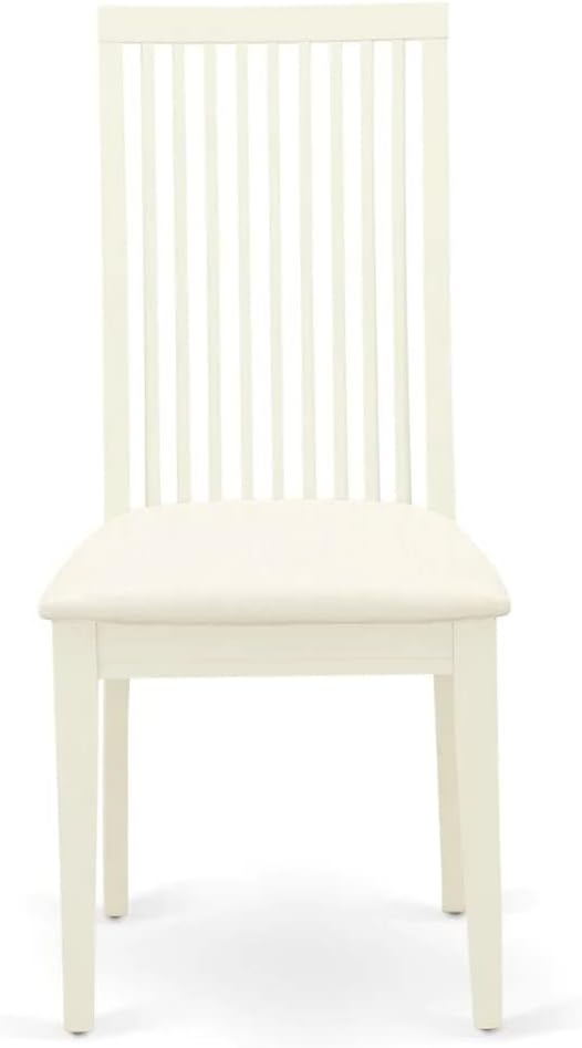 East West Furniture HBIP3-LWH-C 3 Piece Dinette Set for Small Spaces Contains a Round Dining Table with Pedestal and 2 Linen Fabric Upholstered Dining Chairs, 42x42 Inch, Linen White
