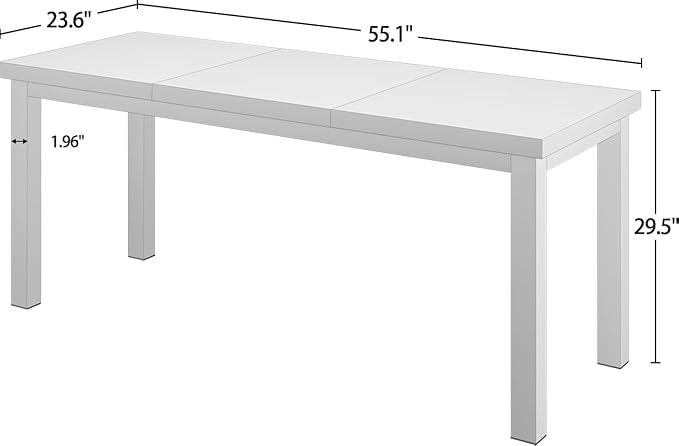 55.1 Inch Small Computer Desk, Home Office Desk, Modern Desk Table for 2 Person Kids Student Gaming Computer Desk, Simple Office Desk for Work,Craft,Writing,Studying, Etc., White