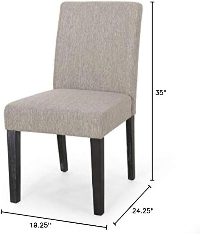 Christopher Knight Home Boling Contemporary Upholstered Dining Chair (Set of 2), Light Grey + Dark Brown