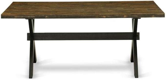 East West Furniture XT677 X-Style Kitchen Dining Table - a Rectangle Wooden Table Top with Stylish Legs, 40x72 Inch, Multi-Color