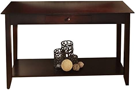 Convenience Concepts American Heritage 1 Drawer Console Table with Shelf, Espresso