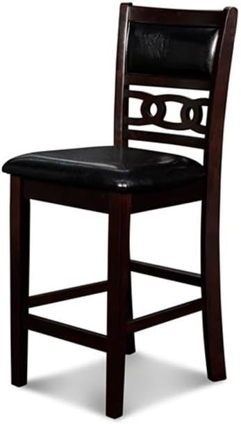 New Classic Furniture Gia 5-Piece Round Counter Height Set with 1 Dining Table and 4 Chairs, 42", Ebony