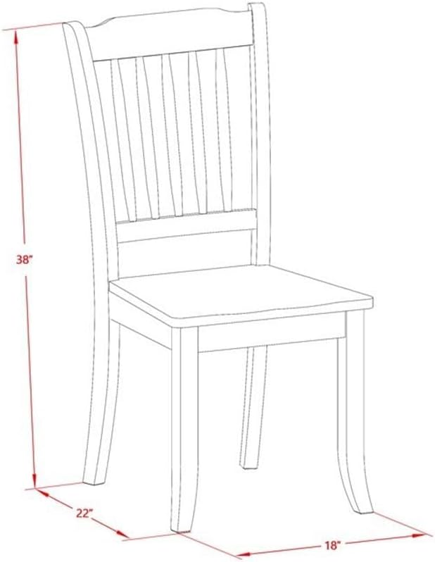 East West Furniture DODA9-BMK-W 9 Piece Dining Room Table Set Includes a Rectangle Wooden Table with Butterfly Leaf and 8 Kitchen Dining Chairs, 42x78 Inch, Buttermilk & Cherry
