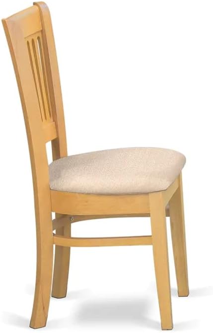 East West Furniture ANVA3-OAK-C 3 Piece Kitchen Table Set for Small Spaces Contains a Round Dining Room Table with Pedestal and 2 Linen Fabric Upholstered Chairs, 36x36 Inch, Oak