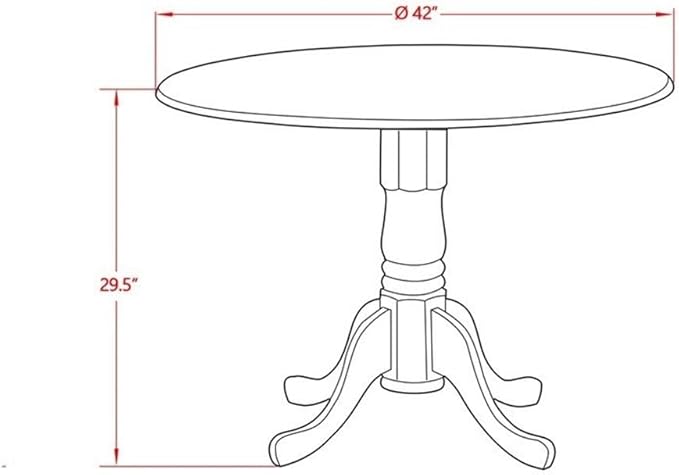 East West Furniture DMAV3-OAK-W 3 Piece Kitchen Table Set for Small Spaces Contains a Round Dining Room Table with Dropleaf and 2 Dining Chairs, 42x42 Inch, Oak