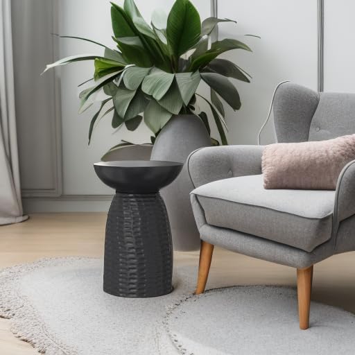 SIMPLIHOME Boyd 13-inch Wide Solid Mango End Table in Black, Contemporary-Style Accent Table for Living Room, Bedroom, or Family Room, Assembled