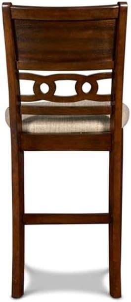 New Classic Furniture Gia 5-Piece Round Counter Height Set with 1 Dining Table and 4 Chairs, 42", Cherry