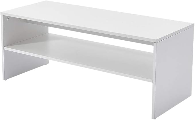 Panana 2-Tier Coffee Table Simple Couch Sofa Side End Table Tea Accent Table for Living Room Office, 39.4" x 15.7" x 15.7" (White)