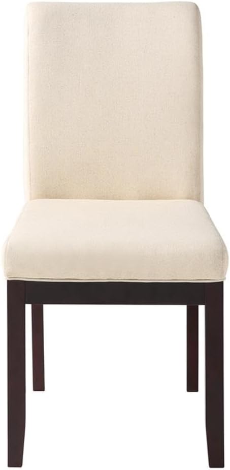 OSP Home Furnishings Dakota Upholstered Parsons Chair with Espresso Finish Wood Legs, Linen