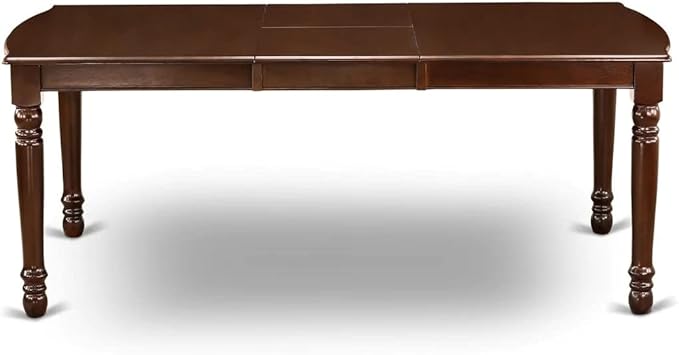 East West Furniture DOCL7-MAH-W 7 Piece Dining Table Set Consist of a Rectangle Dining Room Table with Butterfly Leaf and 6 Wooden Seat Chairs, 42x78 Inch, Mahogany