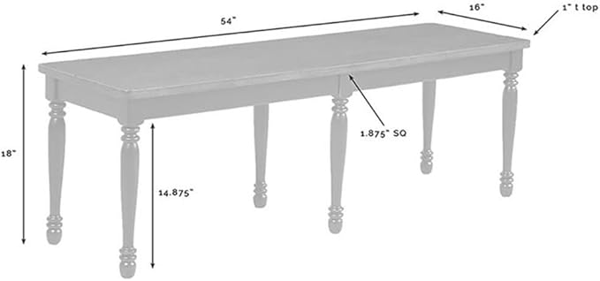 Crosley Furniture Shelby 4-Piece Traditional Dining Table Set for 5 with 2 Chairs and a Wood Bench, Distressed White