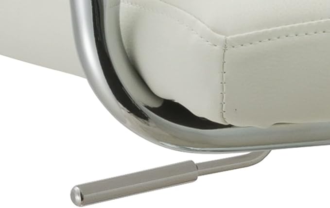 AC Pacific Contemporary Adjustable Swivel Kitchen Bar Stool Chair with Cushion and Armrest, 24"-33", White ACBS15 Daisy White Square