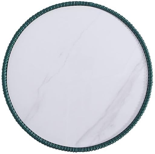 Manhattan Comfort Anderson Modern 18" Round End Table 2.0 | Ceramic Marble Tabletop, Elegant Pleated Leatherette Design & Gold Stainless Steel Base, Fully Assembled Accent Furniture, Set of 1, Green