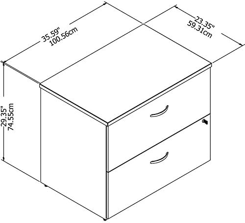 Bush Business Furniture Studio C 2 Drawer Lateral File Cabinet in Storm Gray - Assembled, Locking Document Storage for Home or Professional Office