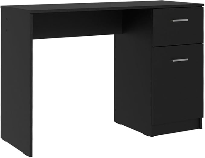 Madesa Compact Computer Desk Study Table for Small Spaces Home Office 43 Inch Student Laptop PC Writing Desks with Storage and Drawer, Modern Ergonomic Gaming Workstation - Black