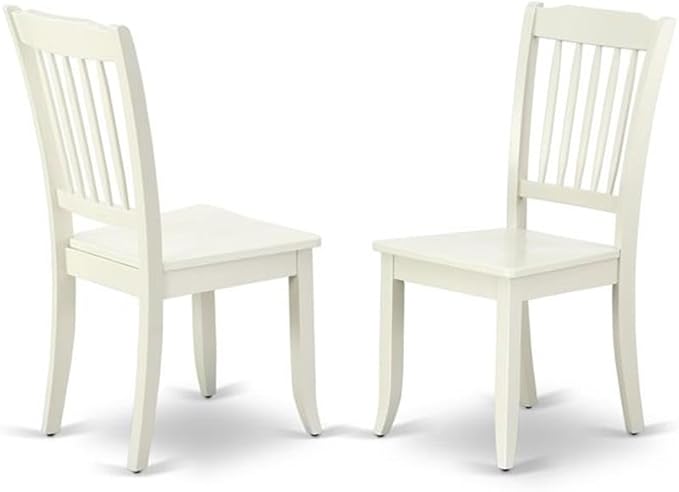 East West Furniture LGDA9-LWH-W 9 Piece Dining Room Table Set Includes a Rectangle Kitchen Table with Butterfly Leaf and 8 Dining Chairs, 42x84 Inch, Linen White