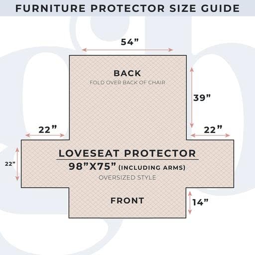 Great Bay Home Medallion Stitched Solid Furniture Protector Stain Resistant Durable Furniture Protector Elenor Collection (Loveseat, Sage Green/Light Gray)