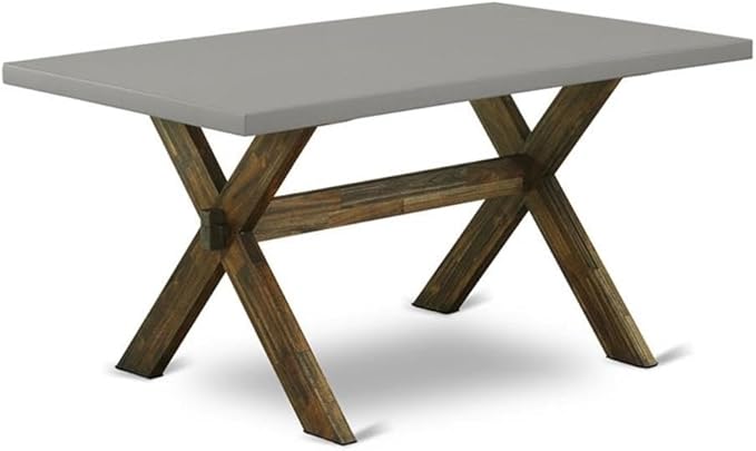 East West Furniture XT796 X-Style Dining Room Table - a Rectangle Solid Wood Table Top with Stylish Legs, 36x60 Inch, Multi-Color