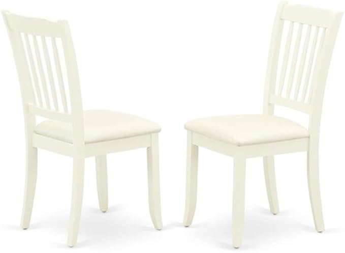 East West Furniture DODA7-LWH-C 7 Piece Dinette Set Consist of a Rectangle Dining Room Table with Butterfly Leaf and 6 Linen Fabric Kitchen Dining Chairs, 42x78 Inch, Linen White