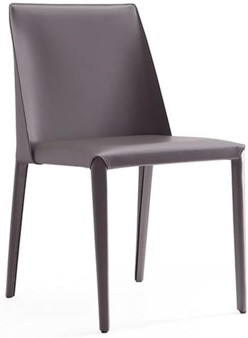 Manhattan Comfort Paris Grey Saddle Leather Dining Chair (Set of 4), Grey