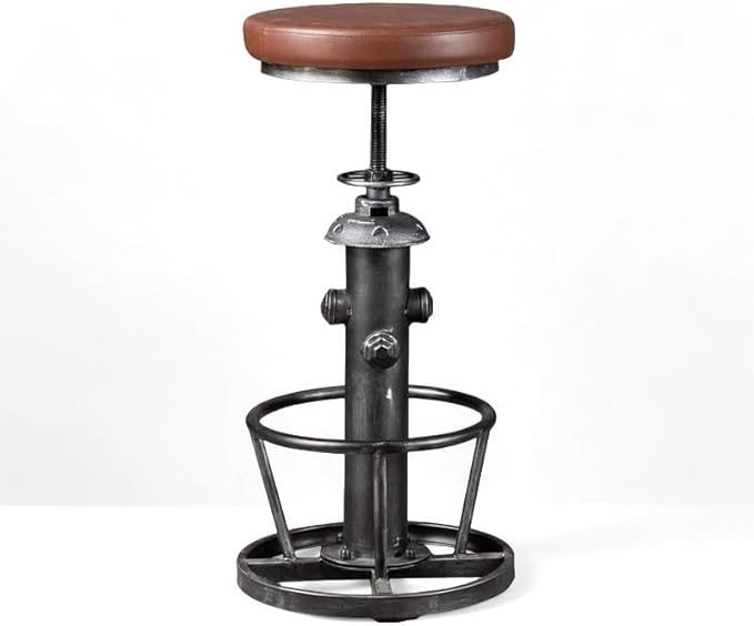 Industrial Swivel Bar Stools Kitchen Island Dining Chairs Pu Seat Bar Counter Height Adjustable 25-31inch