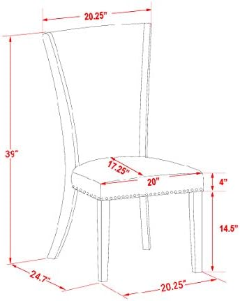 East West Furniture VEP2T15 Verona Parson Dining Chairs - Nailhead Trim Baby Blue Linen Fabric Padded Chairs, Set of 2, Linen White