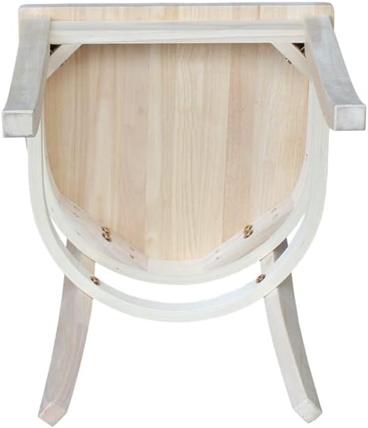 IC International Concepts Set of 2 35.8" H Charlotte X-Back Dining Solid Parawood, Stylish and Comfortable Chairs, 18.5''W Seat, Paint or Stain in Any Color to Match Your Decor, Unfinished