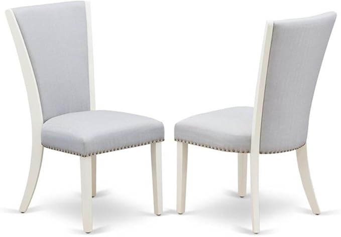 East West Furniture X097VE005-6 6 Piece Dining Room Table Set Contains a Rectangle Kitchen Table with X-Legs and 4 Grey Linen Fabric Parson Chairs with a Bench, 40x72 Inch, Multi-Color