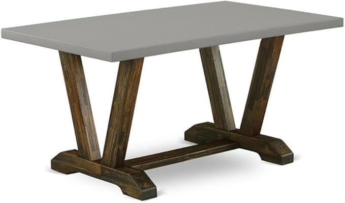 East West Furniture VT796 V-Style Modern Kitchen Table - a Rectangle Dining Table Top with Stylish Legs, 36x60 Inch, Multi-Color