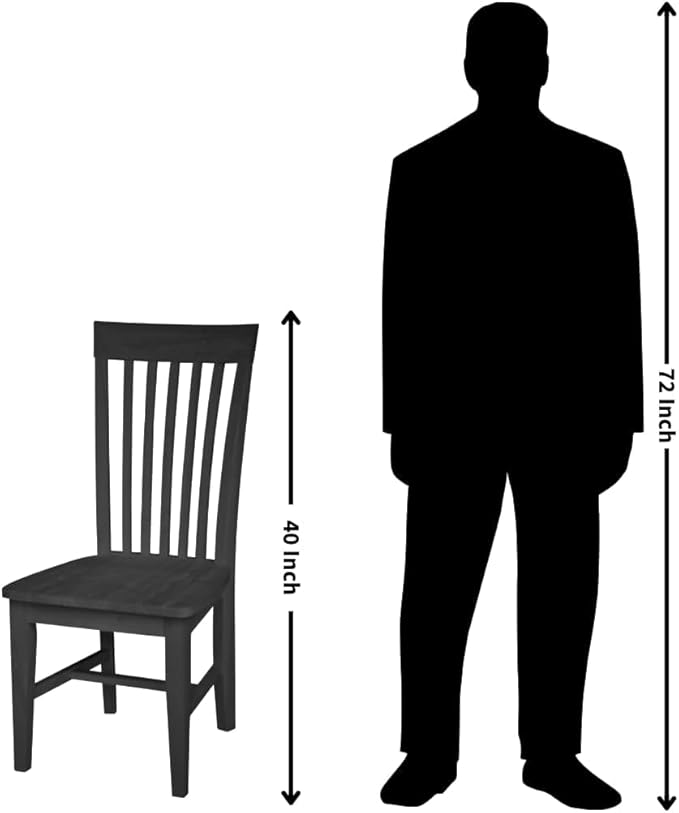 IC International Concepts Set of 2 Tall Mission Chairs Real/Solid Parawood, Kitchen/Dining/Accent, 18.1"W x 22.05"D x 40.16"H, 225 Lbs Wt. Capacity, DIY, Stain/Paint in Any Color, Unfinished