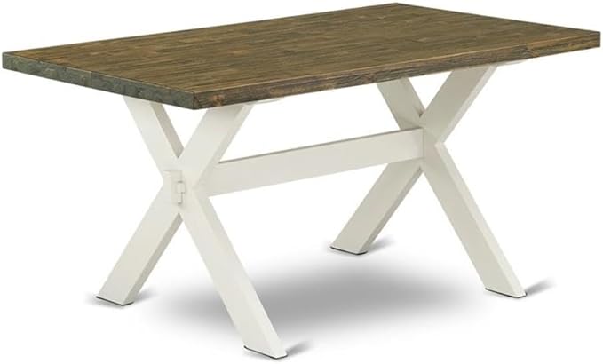 East West Furniture XT076 X-Style Kitchen Table - a Rectangle Dining Table Top with Stylish Legs, 36x60 Inch, Multi-Color