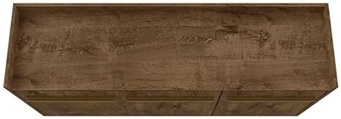 Manhattan Comfort Bradley Buffet Cabinet with Storage, Mid Century Modern Sideboard with 4 Shelves and Soft Close Doors, TV Stand Media Console for up to 50" Screens, 53.54" Long, Rustic Brown