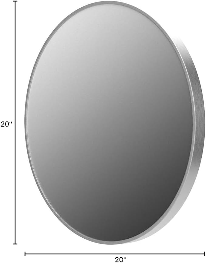 FrameWorks 20" Deluxe Contemporary Silver Circular Aluminum Mirror