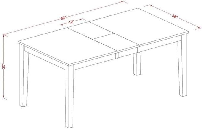 East West Furniture NIQU6-WHI-W 6 Piece Kitchen Table Set Contains a Rectangle Dining Table with Butterfly Leaf and 4 Dining Chairs with a Bench, 36x66 Inch, Buttermilk & Cherry
